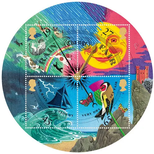 Royal Mail weather themed stamp design, 2001