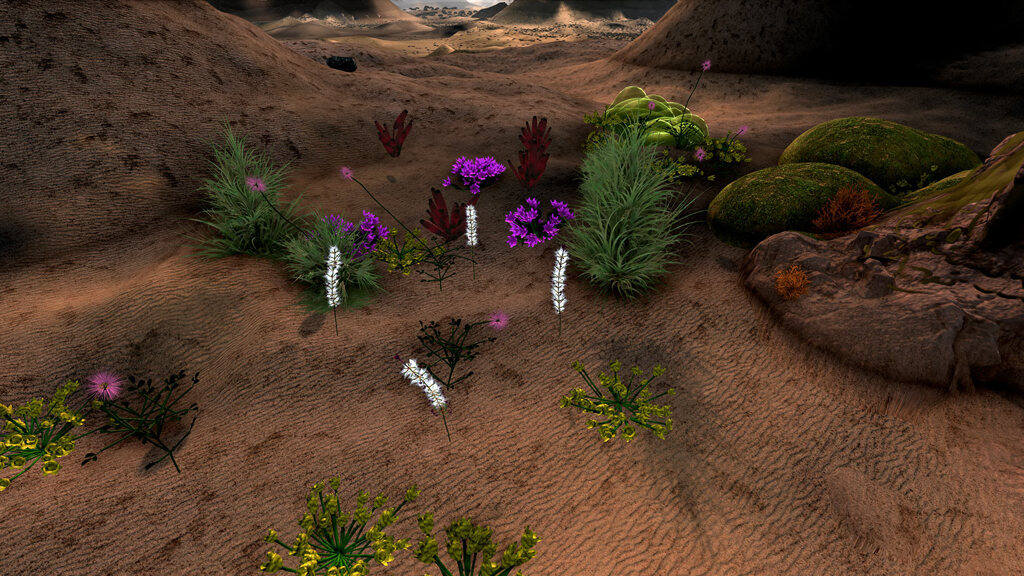 Unity simulation still from The Wilding of Mars, 2019